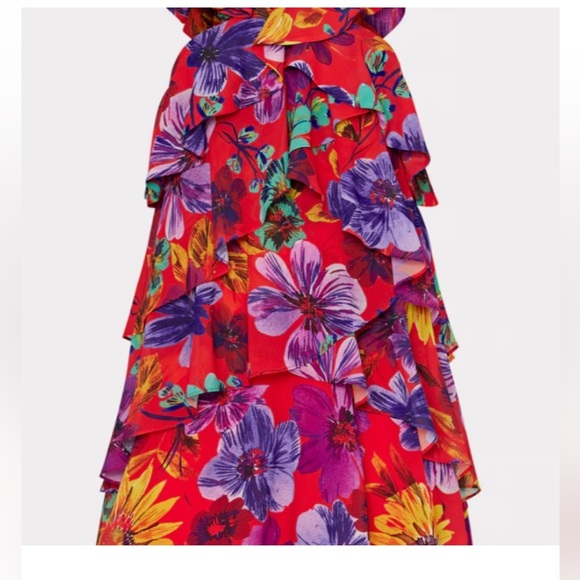 LEAVING CLOSET!! Accepting almost any offer! NWT - MILLY FLORAL RED FLORAL DRESS - Picture 7 of 7
